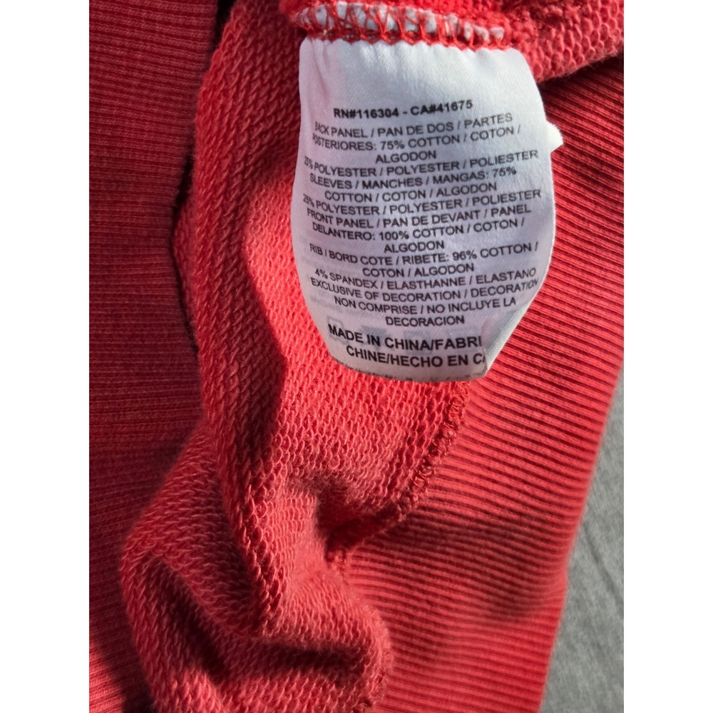 Converse All Star Mens Large Red Raglan Crewneck Sweatshirt Logo Pullover L - Picture 6 of 8